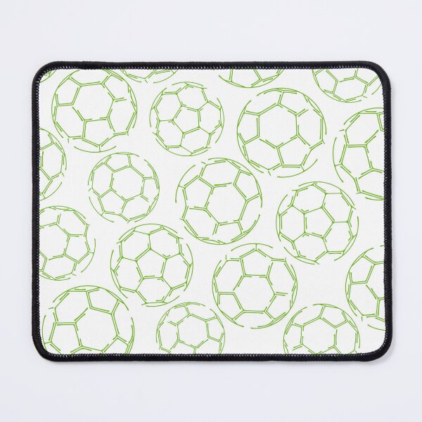 Item preview, Bright green soccer balls line art pattern designed and sold by katzdzynes.