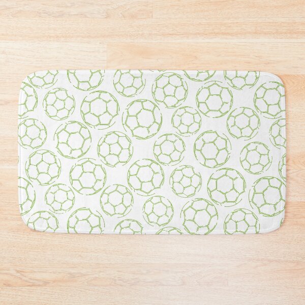 Item preview, Bright green soccer balls line art pattern designed and sold by katzdzynes.