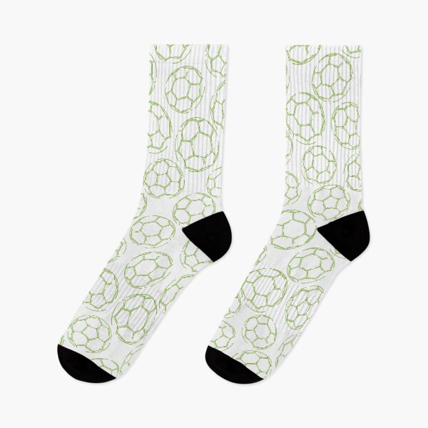 Item preview, Bright green soccer balls line art pattern designed and sold by katzdzynes.