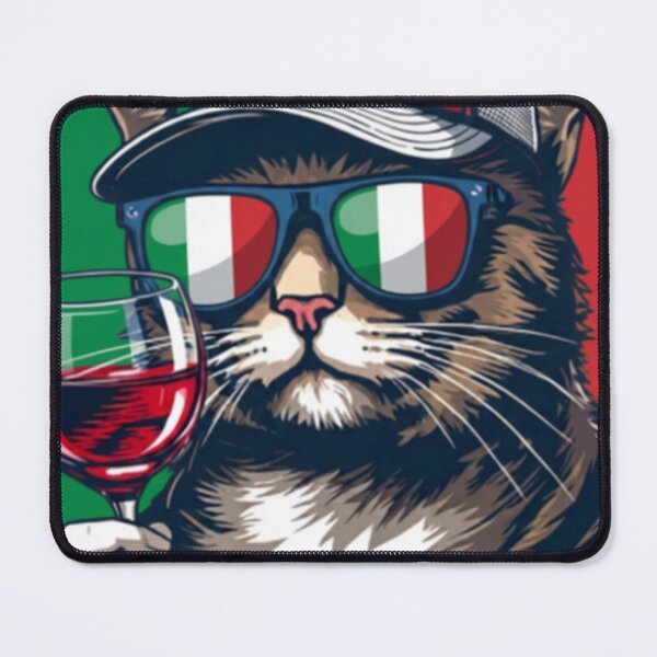 Item preview, Cool Italian Traveler Cat with Pizza and Sunglasses designed and sold by brochhartart.
