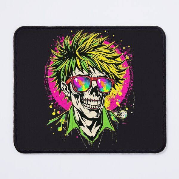 Item preview, 80s Synthwave Punk Rocker Neon Skull designed and sold by ERODED SELF.