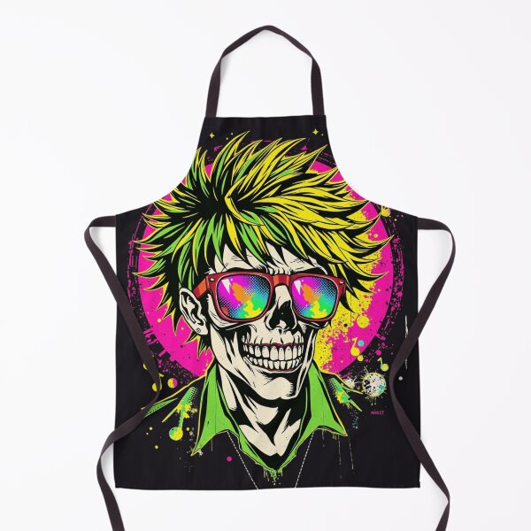 Item preview, 80s Synthwave Punk Rocker Neon Skull designed and sold by ERODED SELF.