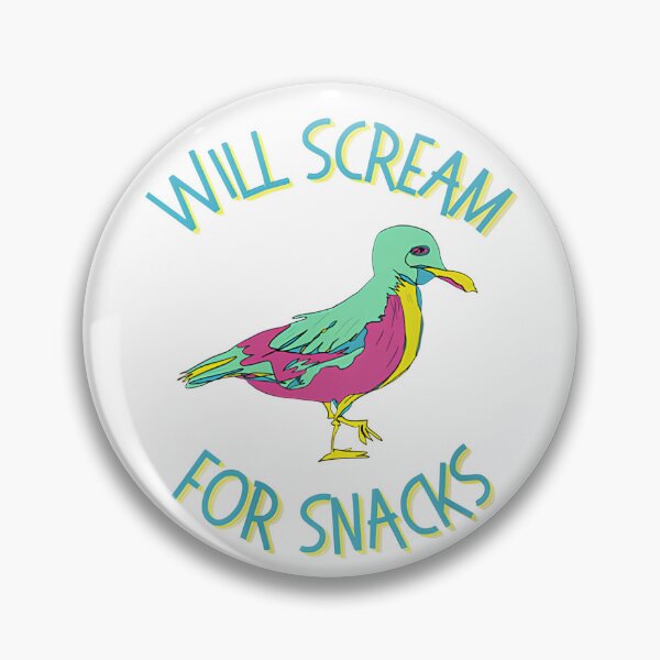 Item preview, Will Scream For Snacks Seagull Funny Coastal Bird designed and sold by LASTIQUE-dd.