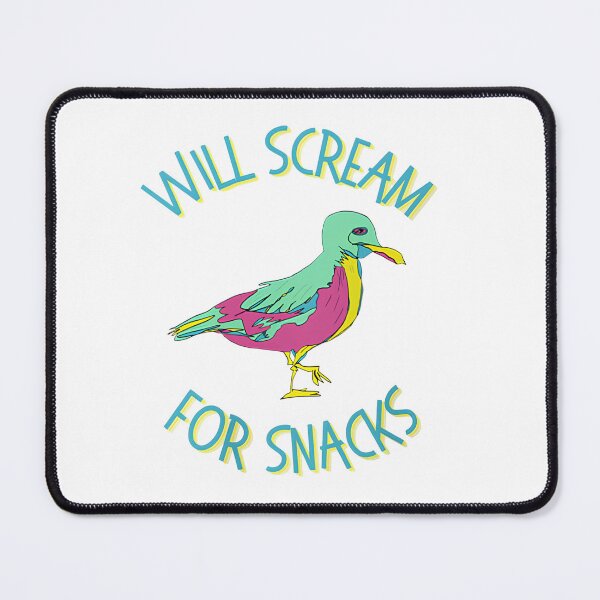 Item preview, Will Scream For Snacks Seagull Funny Coastal Bird designed and sold by LASTIQUE-dd.