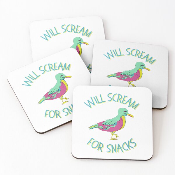 Item preview, Will Scream For Snacks Seagull Funny Coastal Bird designed and sold by LASTIQUE-dd.