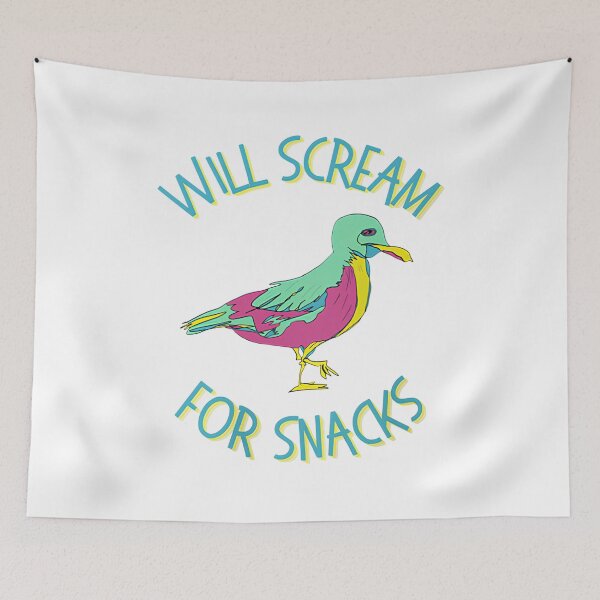 Item preview, Will Scream For Snacks Seagull Funny Coastal Bird designed and sold by LASTIQUE-dd.