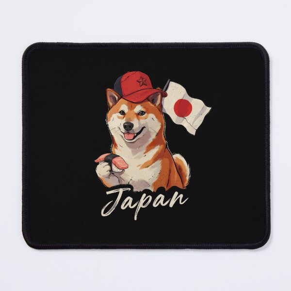 Item preview, Japan Shiba Inu Flag Salmon Sushi Nigiri Cap Mascot designed and sold by Enea Kelo.