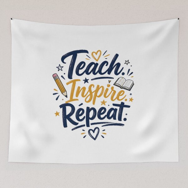 Item preview, Teach Inspire Repeat Teacher Shirt Back to School Gift designed and sold by happyshirt27.