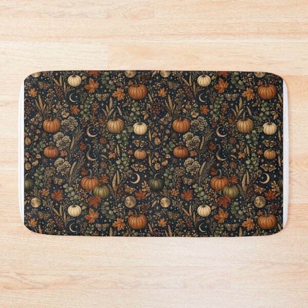 Item preview, Celestial Harvest Pumpkins, Moons and Moths Autumn Pattern designed and sold by ArtDesignRemix.