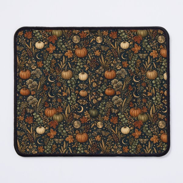 Item preview, Celestial Harvest Pumpkins, Moons and Moths Autumn Pattern designed and sold by ArtDesignRemix.