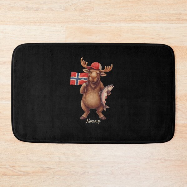 Item preview, Norway Moose Norwegian Flag Atlantic Salmon Fish Mascot designed and sold by Enea Kelo.