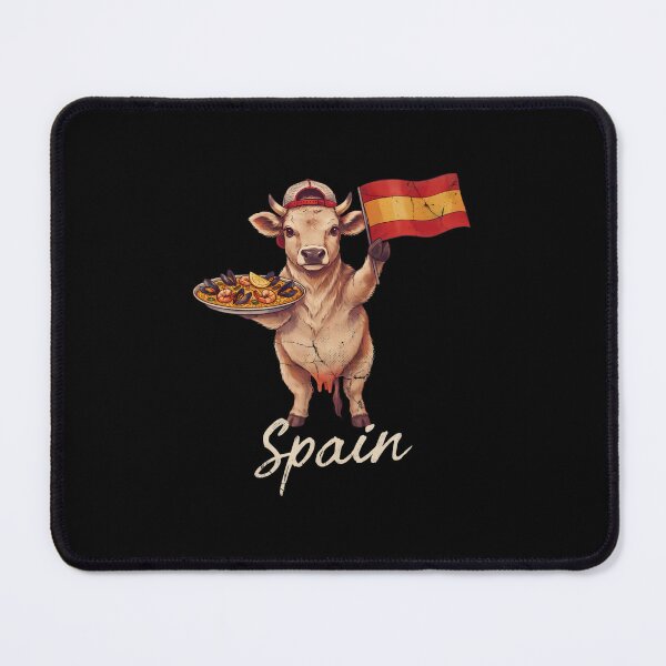 Item preview, Spain Cow Spanish Flag Seafood Paella Skillet Mascot designed and sold by Enea Kelo.