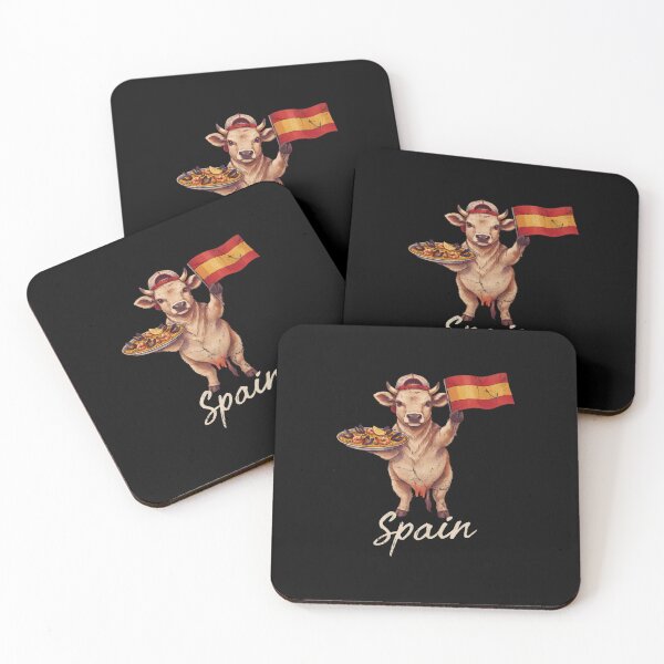 Item preview, Spain Cow Spanish Flag Seafood Paella Skillet Mascot designed and sold by Enea Kelo.