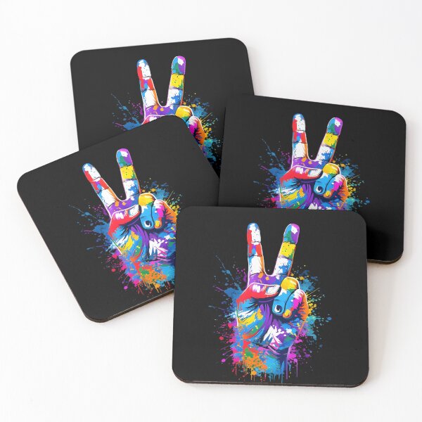 Item preview, Graffiti Peace Sign - Abstract Colorful Paint Splatter Pop Art designed and sold by A-M-G-Shop.