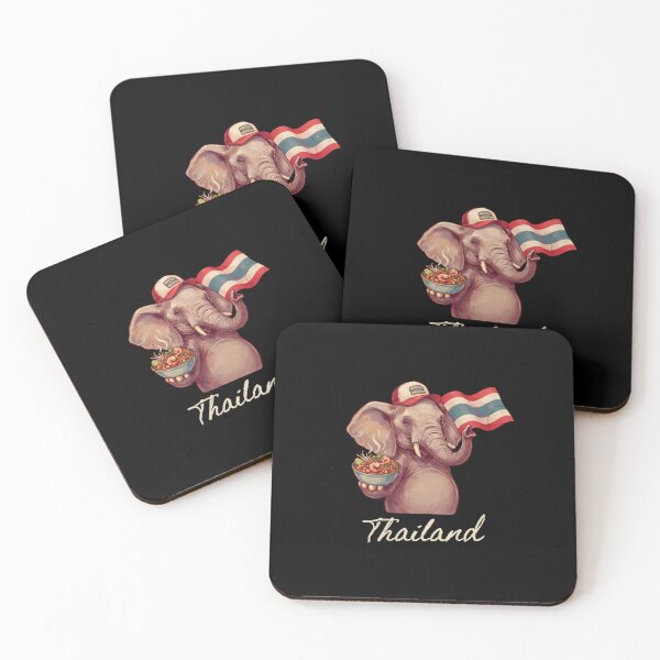 Item preview, Thailand Elephant Thai Flag Pad Thai Noodle Bowl Mascot designed and sold by Enea Kelo.