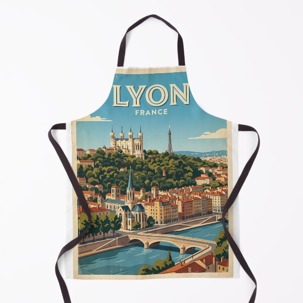 Item preview, Lyon France Vintage Travel Poster designed and sold by Ar0undTheW0rld.