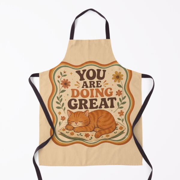 Item preview, Retro Orange Cat You Are Doing Great Quote | Cute Motivational Cat Gift designed and sold by Basma Designs | Funny Shirts, Stickers & Mugs.