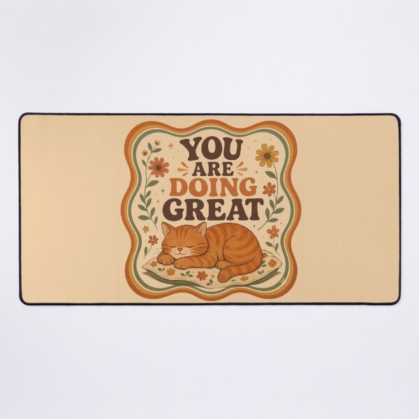 Item preview, Retro Orange Cat You Are Doing Great Quote | Cute Motivational Cat Gift designed and sold by Basma Designs | Funny Shirts, Stickers & Mugs.