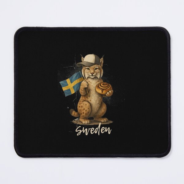 Item preview, Sweden Lynx Swedish Flag Cinnamon Bun Kanelbulle Mascot designed and sold by Enea Kelo.