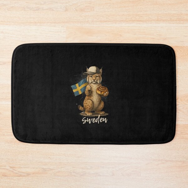 Item preview, Sweden Lynx Swedish Flag Cinnamon Bun Kanelbulle Mascot designed and sold by Enea Kelo.
