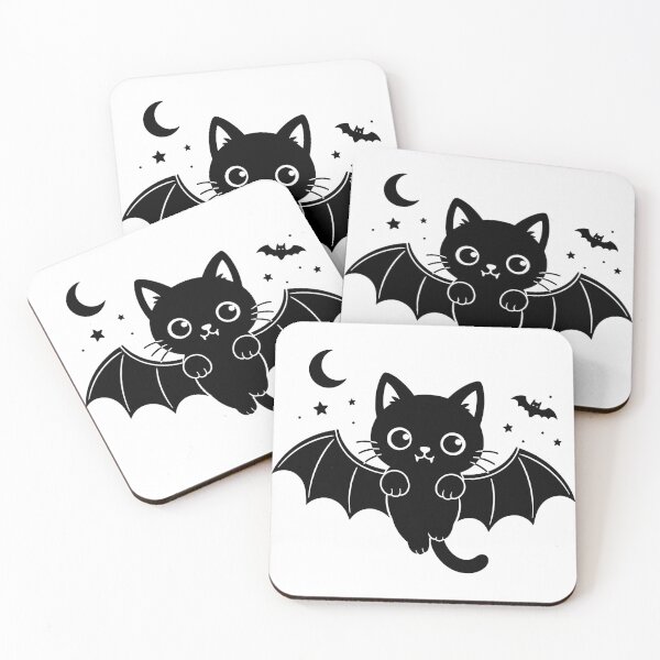 Item preview, Bat Black Cat Sticker | Cute Halloween Bat Cat | Minimalist Spooky Design designed and sold by Sunday.Supply.