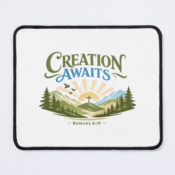 Item preview, Creation Awaits Christian Sunrise – Romans 8:19 Bible Verse designed and sold by stylishdzign.