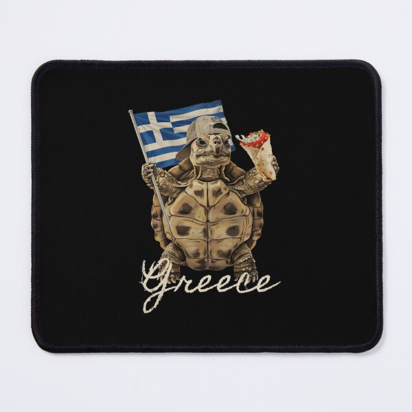 Item preview, Greece Tortoise Greek Flag Gyros Wrap Pita Mascot designed and sold by Enea Kelo.
