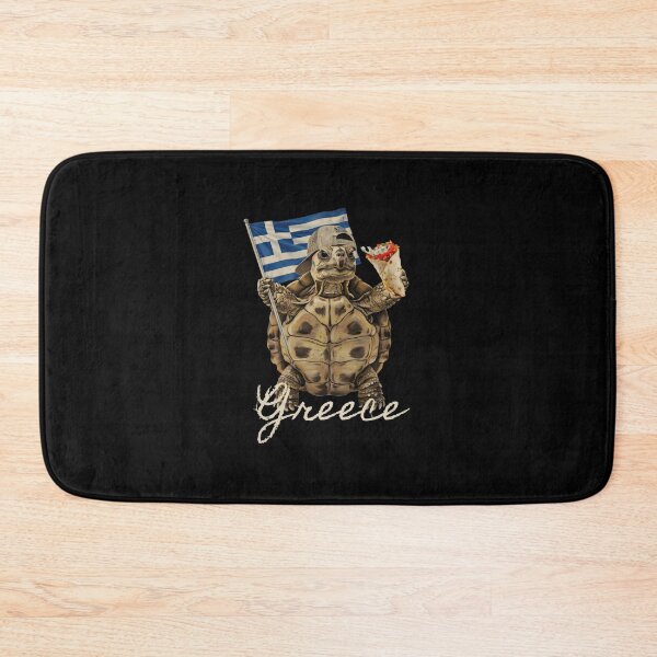 Item preview, Greece Tortoise Greek Flag Gyros Wrap Pita Mascot designed and sold by Enea Kelo.