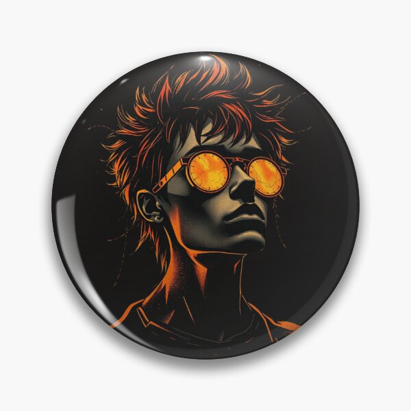 Item preview, Cyberpunk Steampunk Aviator Neon Boy Portrait designed and sold by ERODED SELF.