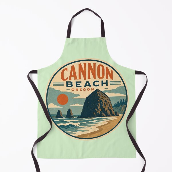 Item preview, Cannon Beach, Oregon vintage travel badge featuring Haystack Rock designed and sold by Rue Design Company.