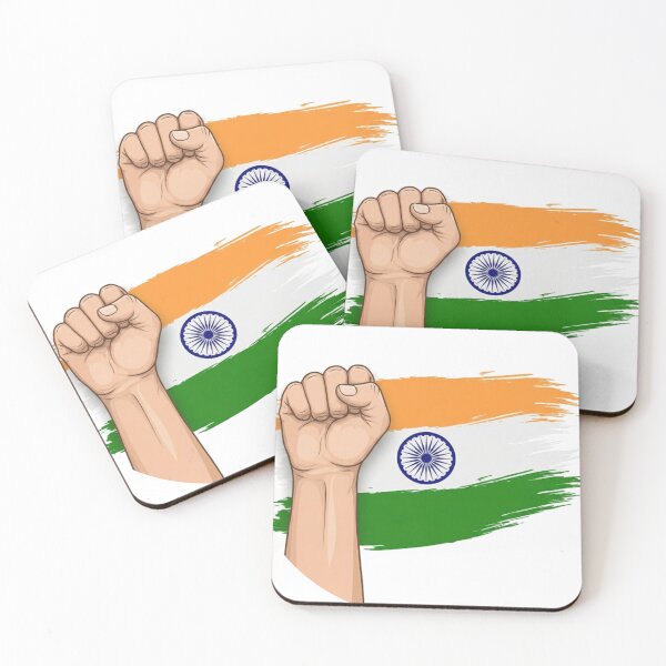 Item preview, Raised Fist Indian Flag Power Independence Day Pride designed and sold by Craft-Qasba .