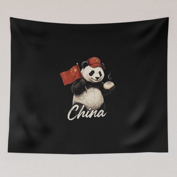 Item preview, China Giant Panda Chinese Flag Baozi Steamed Dumpling Mascot designed and sold by Enea Kelo.
