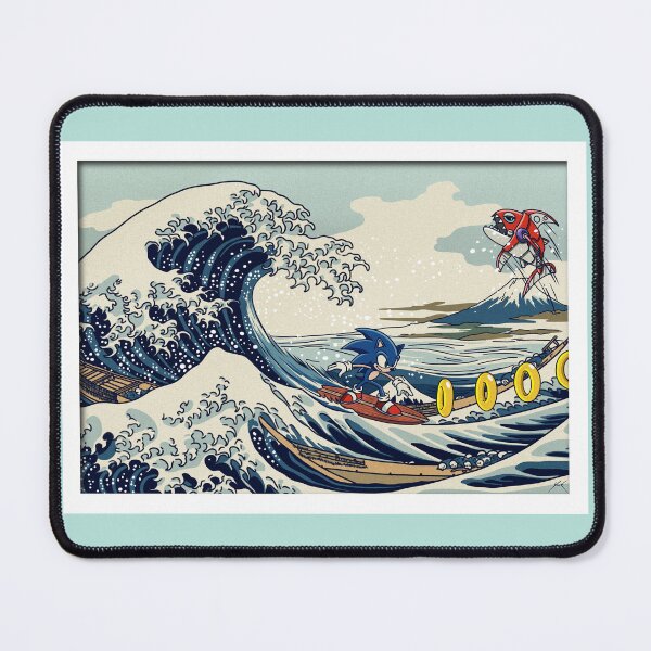 Item preview, Geek X Art - Sonic surfing the Great Wave off Kanagawa designed and sold by Magic-Ynk.