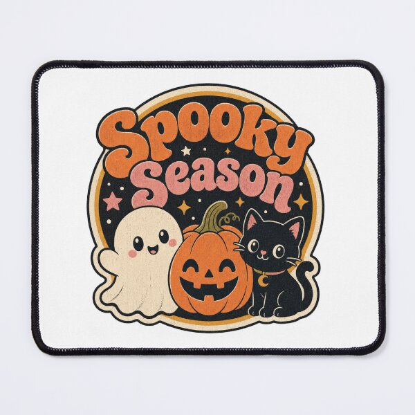 Item preview, Spooky Season Cute Ghost & Black Cat Retro Halloween T-Shirt | Vintage Fall Pumpkin Graphic Tee | Cozy Halloween Shirt for Women & Men designed and sold by To Ni.