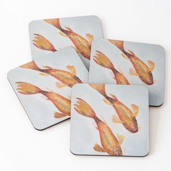Item preview, Twin Orange Koi Fish Watercolor Art designed and sold by Midnight  Madness Arts.