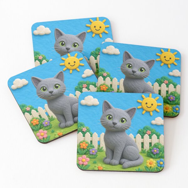Item preview, Russian Blue cat - clay designed and sold by AcornAndPebble.