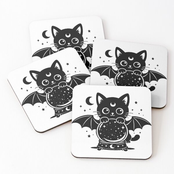 Item preview, Crystal Ball Black Cat Sticker | Witchy Halloween Cat | Minimalist Mystic Design designed and sold by Sunday.Supply.
