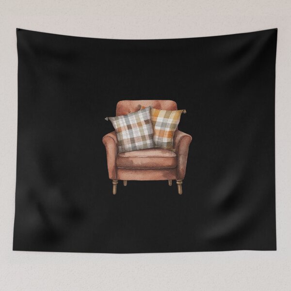 Item preview, Cozy Armchair with Plaid Cushions designed and sold by Hillonmary.