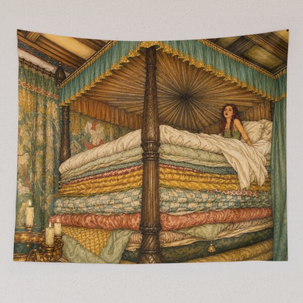 Item preview, Princess and the Pea Art Nouveau Fairy Tale Wall Art for Storybook Lovers designed and sold by RickE.