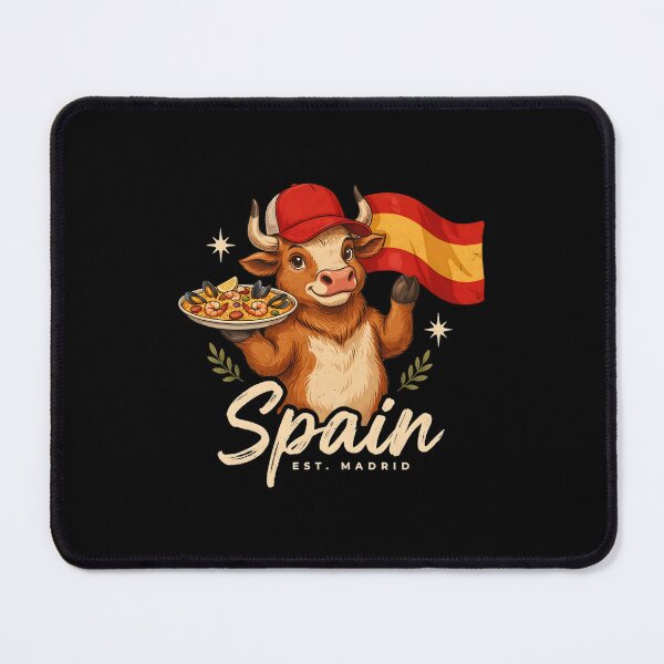 Item preview, Spain Bull Spanish Flag Seafood Paella Skillet Mascot designed and sold by Enea Kelo.