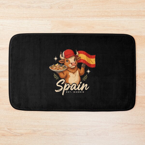 Item preview, Spain Bull Spanish Flag Seafood Paella Skillet Mascot designed and sold by Enea Kelo.