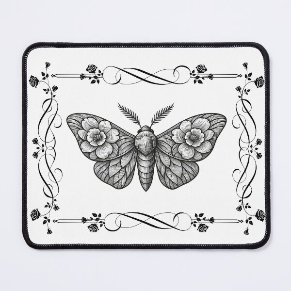 Item preview, Vintage Floral Moth Linework Illustration designed and sold by Alexacarmen.