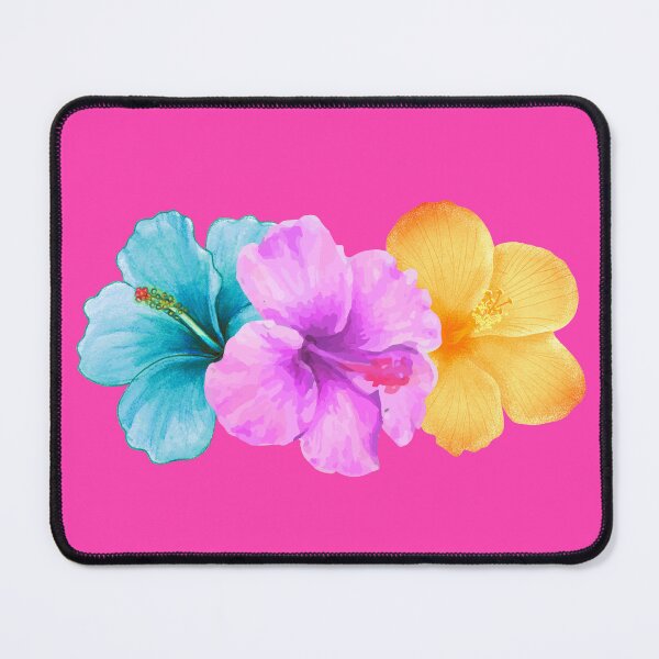 Item preview, Vibrant Watercolor Hibiscus Tropical Flowers Blue Purple Yellow designed and sold by JaymeOctober.