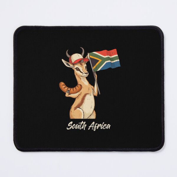 Item preview, South Africa Springbok Flag Boerewors Sausage Mascot designed and sold by Enea Kelo.