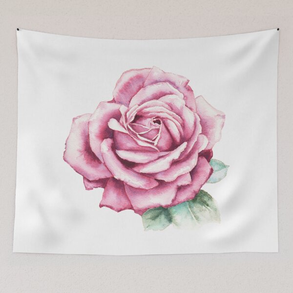 Item preview, Fabulous Rose Watercolor Calm Red Pink Garden Rose Botanical Art designed and sold by art-tee-ua.
