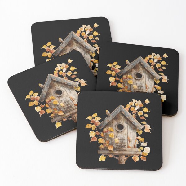 Item preview, Rustic Birdhouse with Autumn Leaves designed and sold by Hillonmary.