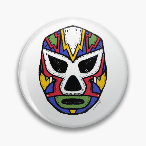 Item preview, El Trueno - The Thunder– Lucha Mask No. 09 | Original Graphic Folk Art by GWART designed and sold by GWARTGB.