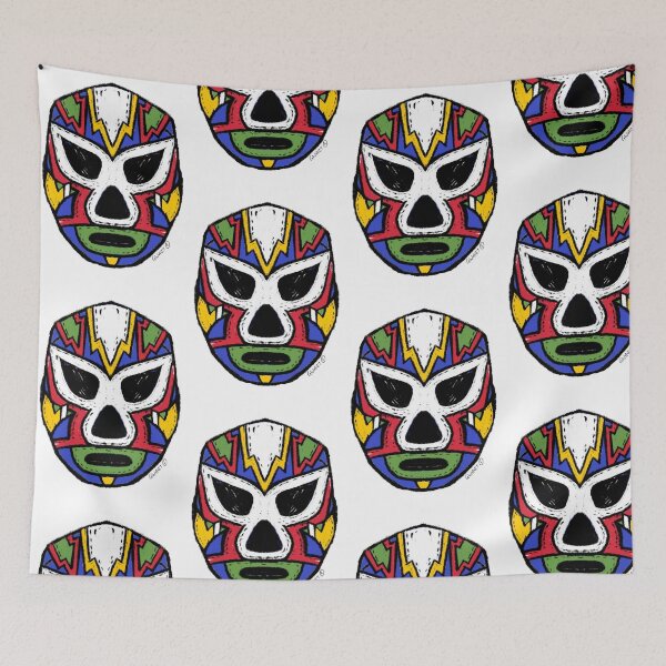 Item preview, El Trueno - The Thunder– Lucha Mask No. 09 | Original Graphic Folk Art by GWART designed and sold by GWARTGB.