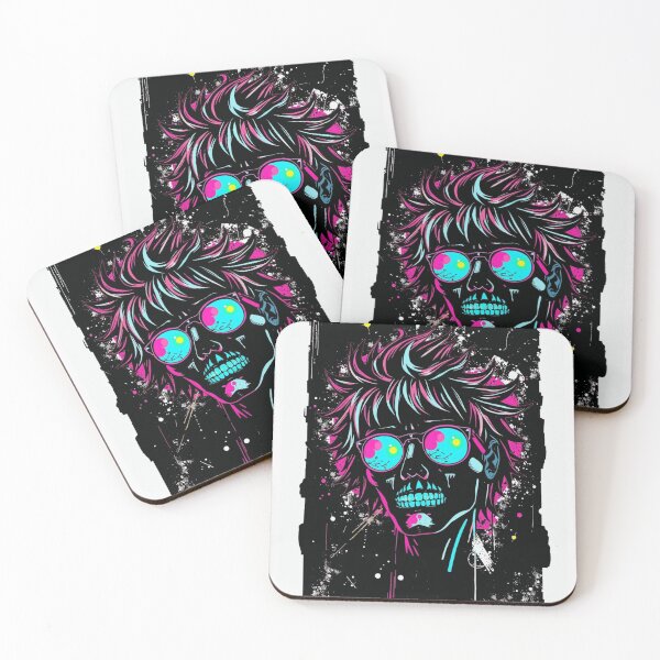 Item preview, 80s Synthwave Punk Rocker Neon Skull designed and sold by ERODED SELF.