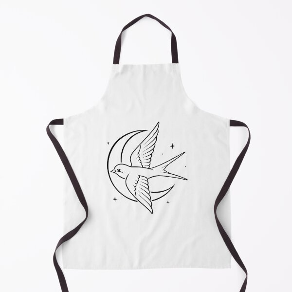 Item preview, Swallow and Crescent Moon Line Art designed and sold by ArtPer-design.